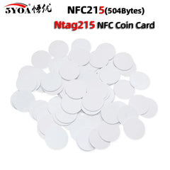 5YOA 50/30pcs NFC Coin Ntag215 TAG Key 13.56MHz 215 Card Universal Label RFID Ultralight Tags Labels 25 mm diameter Round Box
