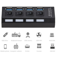 Mini USB HUB 3.0 Super Speed 5Gbps usb3.0 4 Ports HUB Portable Micro USB 3.0 HUB Splitter With External Power Adapter For PC Acc