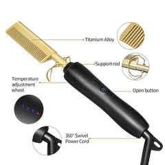 Ceramic Electric Hair Straightening Hot Comb