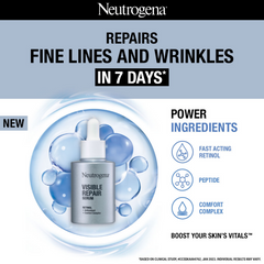 Sérum visage Neutrogena Visible Repair au rétinol + peptide contre les rides et les ridules