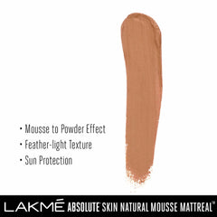Lakme Absolute Skin Natural Mousse Mattreal Foundation - Medium Caramel