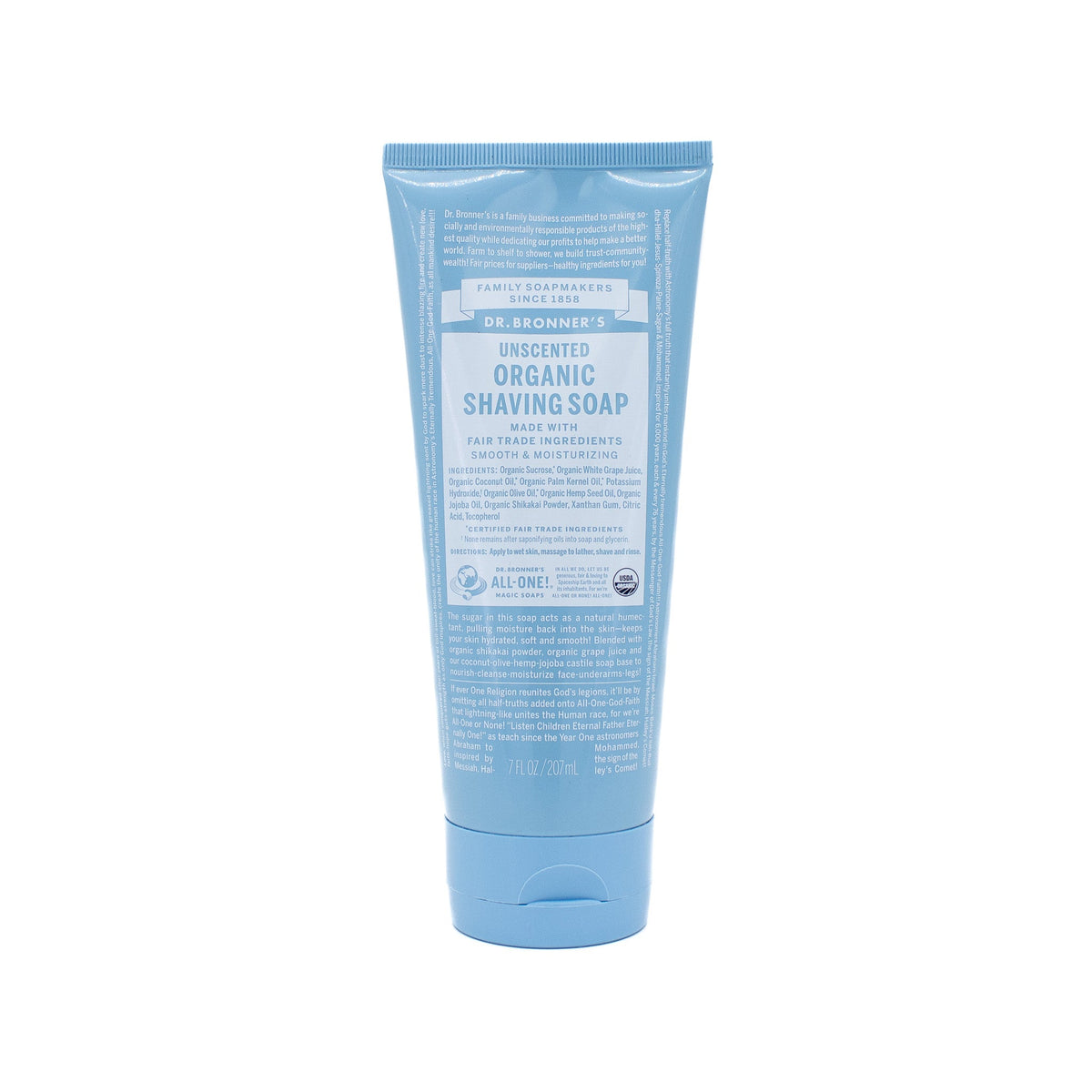 Dr. Bronner's Unparfümierte Bio-Rasierseife 7oz - Neu