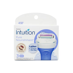 Schick Intuition Pure Nourishment Rasierklingen-Nachfüllpackung für Frauen, 3 Stück – Neu