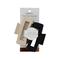 Gimme Beauty Rechteckige Haarspange für dickes Haar, 2er-Pack – Neu