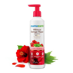 Shampoo réparateur des cheveux abîmés à l'hibiscus Mamaearth