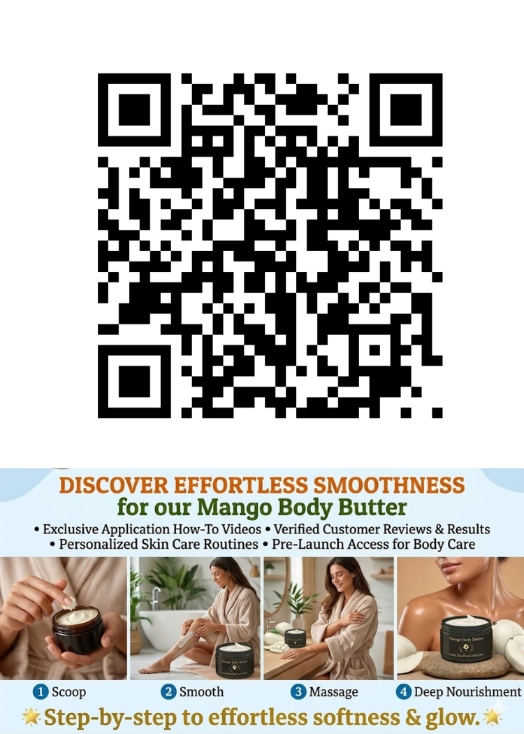 Mango Passion Fruit Body Butter Calms Eczema, Nourishes Dry & Sensitive Skin Mango_Body_Butter_finished_qr_code H.E.A.L Hair Care