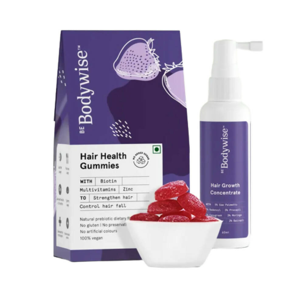 Concentré pour la croissance des cheveux et gummies pour la santé des cheveux BeBodywise