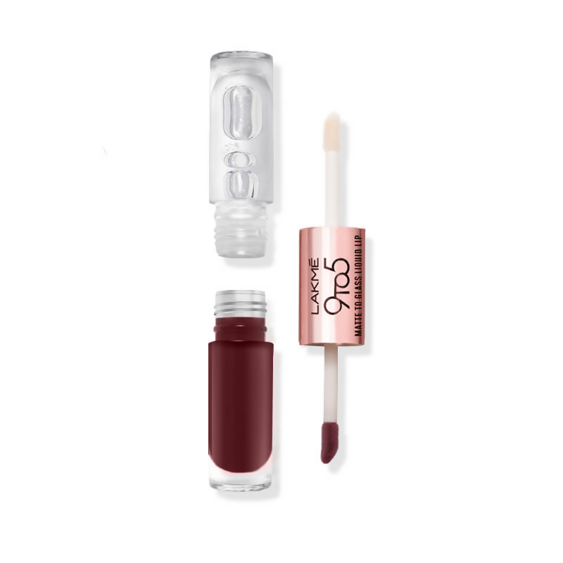Labial líquido Lakme 9 To 5 Matte To Glass - Bold In Red