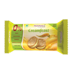 Biscuits au citron Cream Feast Patanjali (lot de 10)
