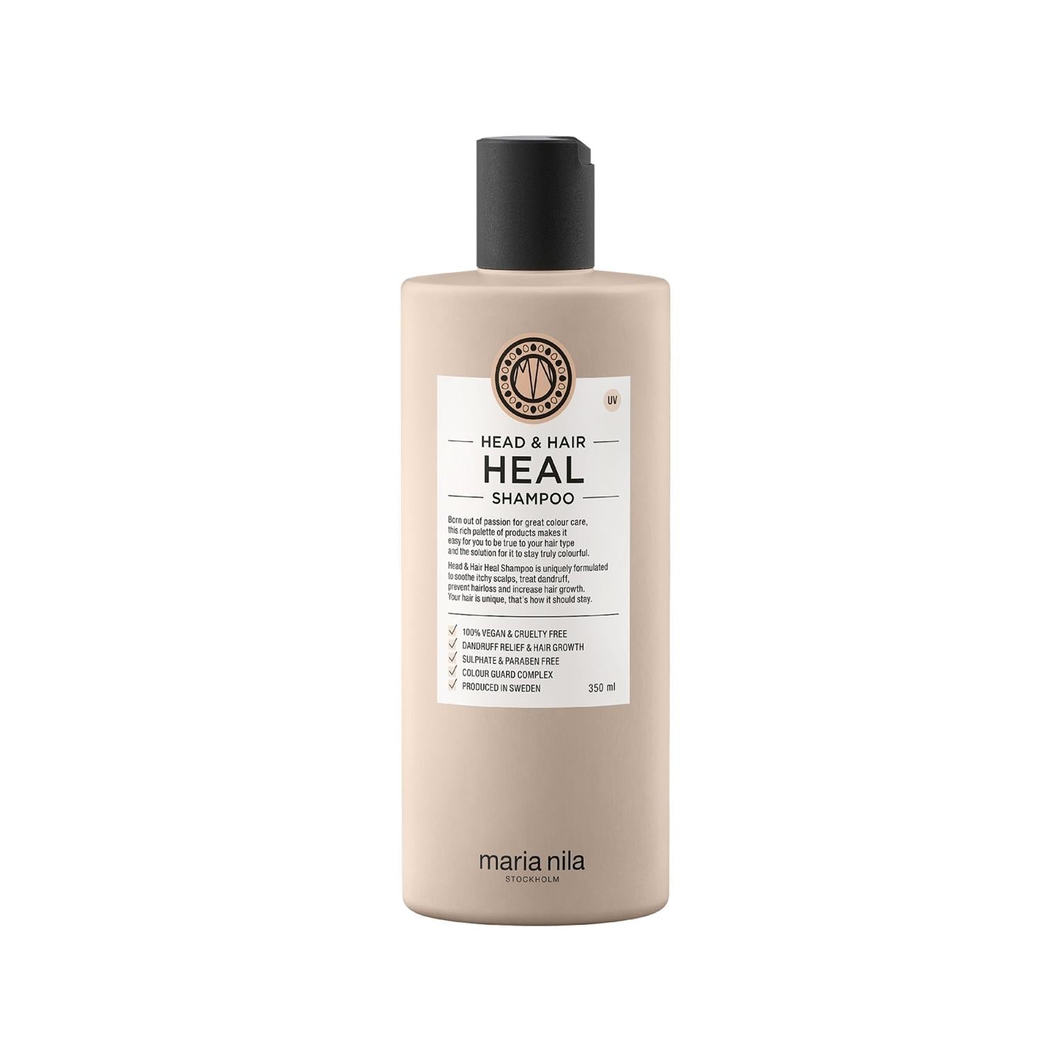 Front bottle view of Maria Nila Head & Hair Heal Shampoo 350ml