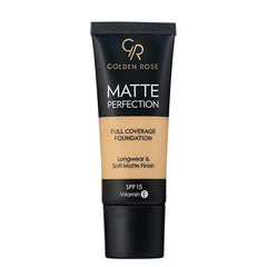 Golden Rose Matte Perfection Foundation - Long-Lasting, High Coverage, SPF 15 for All Skin Types