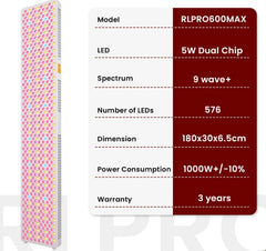 VitalGlow Pulse Full Body Red Light Therapy Panel | 576 LED Recovery & Performance System