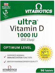 Vitabiotics Ultra Vitamin D 96 comprimés - Complément de vitamine D3 pour la santé des os et le soutien immunitaire