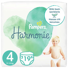 Prima Harmonie Baby Diapers Size 4 - Gentle, Plant-Based, Hypoallergenic - 19 Count