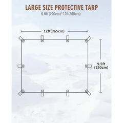 20 Mil Heavy Duty Waterproof Tarp Tarpaulin with Reinforced Webbing Loops Multipurpose Oxford Fabric Tarp for Firewood Roof Cam