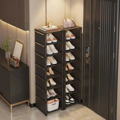 Stackable Shoe Rack Organizer Non-Woven Fabric Space Saving Entryway/Closet/Underbed Storage Home Organization Easy Assembly