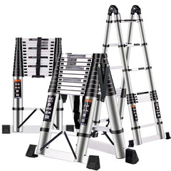 Aluminum Telescopic Folding 3 Step Ladder Step Stool Home Kitchen Garden Portable Lightweight Safety Lock Multipurpose Household
