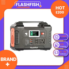 FlashFish E200 151Wh Portable Power Station 200W Pure Sine Wave Solar Generator, 40800mAh Battery Backup with AC/DC/USB Outputs, 7 Devices Charging, for Camping, Travel, Emergency, Outdoor Use