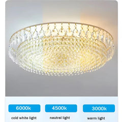 Big Luxury Crystal LED Ceiling Chandeliers for Living Room New Gold Hanging Lamps for Ceiling Modern Home Decor Lustre Lighting