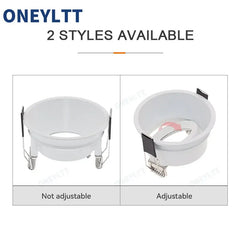 Recessed LED Ceiling spotlight Frame Round GU10 Fixture Holders Adjustable   Spot Light  light bases Fitting