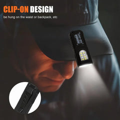 Powerful Mini COB LED Keychain Flashlight USB Rechargeable Hanging Work Light Waterproof Keyring Camping Walking Pocket Lamp