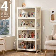 Figure Lego Display Cabinet Household Cream Wind Dustproof Acrylic Transparent Model Toy Blind Box Display Cabinet