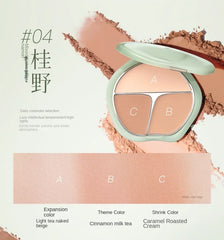 TIMAGE 3-Colour Sculpting Blush Palette — Highlight & Contour