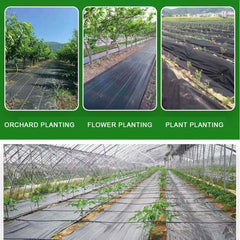 16.4ft/32.8ft PE Woven Weed Control Fabric for Plant Anti Grass Agricultural Mulch Cloth Greenhouse Weeding Mat Water Permeable