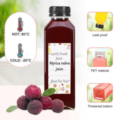 500ML Juice Bottles with Caps Clear Empty Reusable Bottles with Brush Funnel and Labels for Smoothies and Other Beverages YY177