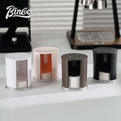 Bincoo Mocha Pot Filter Paper Storage Box Round 60mm Handle Powder Bowl Coffee Filter Paper 58mm ABS Washable Barista Tool