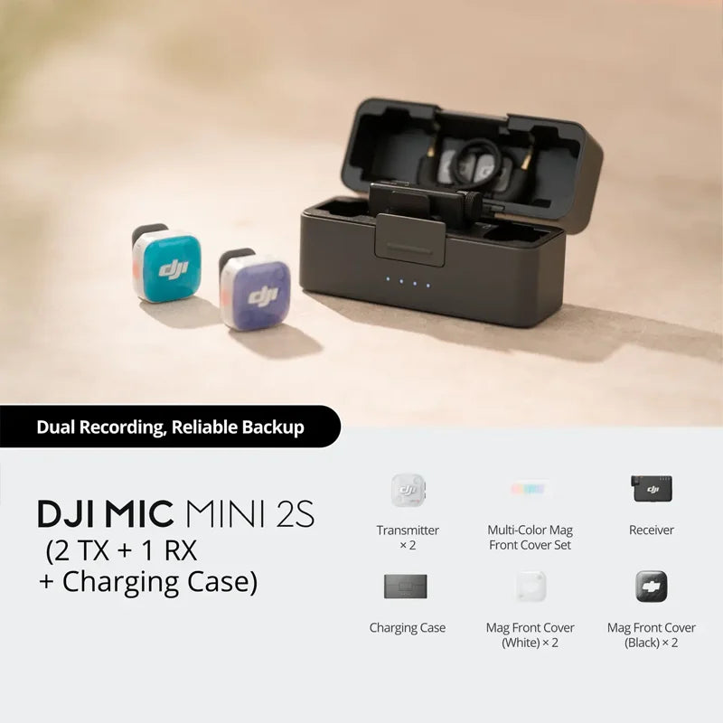 DJI Mic Mini 2S Microphone In Stock Brand and New 28-Hour Internal Storage Fast Charging Two-level AI Noise Canceling