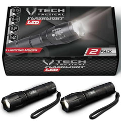 Tactical LED Flashlights 2-Pack High Lumen 5 Modes Waterproof Flashlight for Hunting Camping Outdoor Gifts