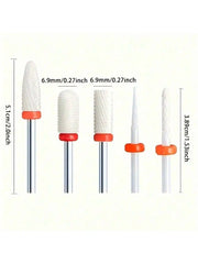 10pcs Milling Cutter Ceramic Nail Drill Bits Electric Manicure Files Kit Cuticle Remove Burr Gel Polish Tools Accessories