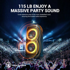 W-KING T11 100W RMS Bluetooth Speakers, IPX6 Waterproof, BT 5.3 Portable Party Boombox Wireless Deep Bass/115dB Loud Massive Sound