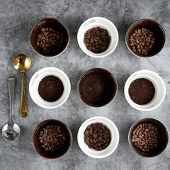 200ml Ceramic Coffee Bowl with Scale Thickened Measuring Bowl U Cupping Cup with Spoon Espresso Measuring Cup Coffee Accessories