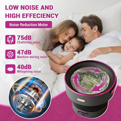 Collapsible Mini Washing Machine and Spin Dryer 13L Portable Washer 3 Cleaning Modes for Baby Clothes Underwear Socks Travel RV