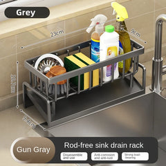 Kitchen Shelf Rag Storage Drainage Shelf No-Punch Storage Rack Home Spice Rack Sink Tap Sink Drainage Rack Kitchen Accessories