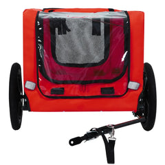Dog Bike Trailer Pet Cart for Bicycle Easy Folding Quick Release Wheels Non-Slip Floor Internal Leash Small Medium Pets