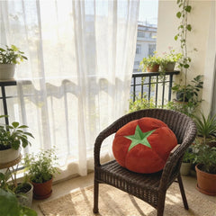 Thickened Cushion with Tomato-Shaped Pillow Vegetable Mushroom Persimmon Round Cushion Pad for Window Seat Pillows for Bedroom