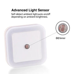 LED Night Light Wireless Sensor EU/US Plug Mini Square Lighting Lamp For Baby Children Living Room Bedroom Corridor Night Lights