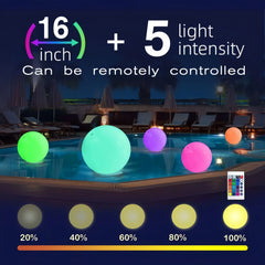 Pool Infaltable Ball - 1 Pack Light Up Beach Balls 8 Light Modes, Pool Beach Games Balls for Outdoor or Indoor Activities