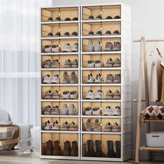 Home dust-proof shoe cabinet, no installation required, foldable transparent folding shoe box, large capacity shoe storage box