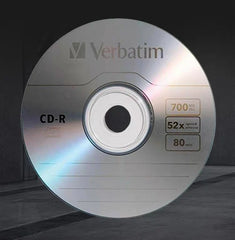 Verbatim CD-R Disc Blank Silver CD Disk CDR Discs 80min 700MB 52X 50Pack