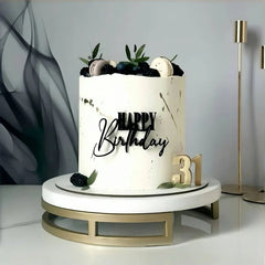Side Acrylic Happy Birthday Cake Topper New Gold Silver Kids Party Cake Toppers Dessert Decorations Baby Shower Baking Supplies