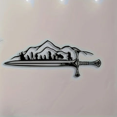 "The Fellowship of the Ring" Metal Wall Art - Retro Iron Silhouette Mural, Frodo and Sam, Fantasy Home Decoration for LOTR Fans