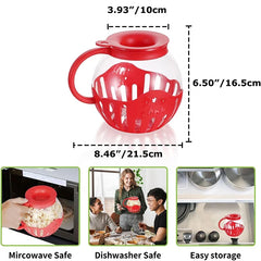 2.25 Quart Micro-Pop Microwave Popcorn Popper with Temperature Safe Glass Snack Pop Corn Air Poppers Microwave Popcorn Maker