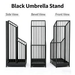 Umbrella Stand with Drip Tray Black Indoor Umbrella Holder for Entryway Hotel and Office Entrance Minimalist Modern Home Decor