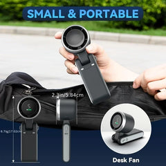 3-in-1 Fan, 5-speed, 3600mAh Rechargeable Lithium Battery, USB Charging, Travel Mini Fan