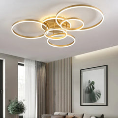 Modern chandelier Led Circle Ring Ceiling Lights For Living Room Bedroom Study Room Ceiling Lamp Golden pendant Lamp AC90-260V