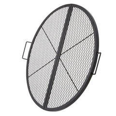 Foldable Round Cooking Grate for Outdoor Party Heavy Duty Steel Fire Pit Grill with Handle and Support X Wire 36 Inch Black Por